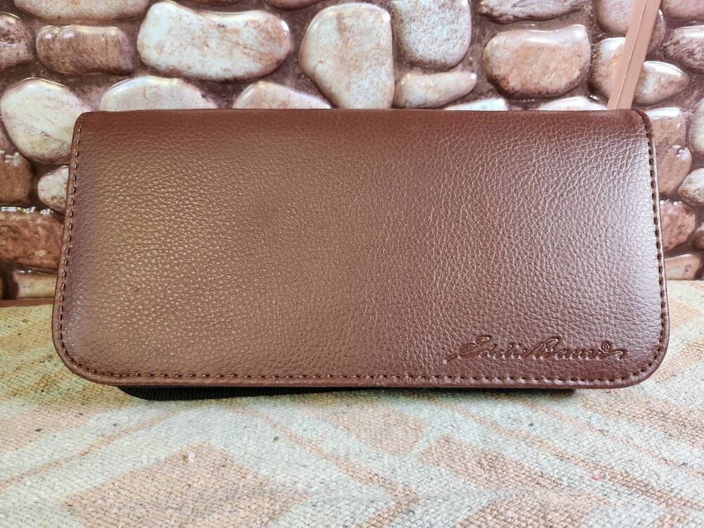 EDDIE BAUER Bonded Leather Travel Case Manicure Case Shaving Case #A69